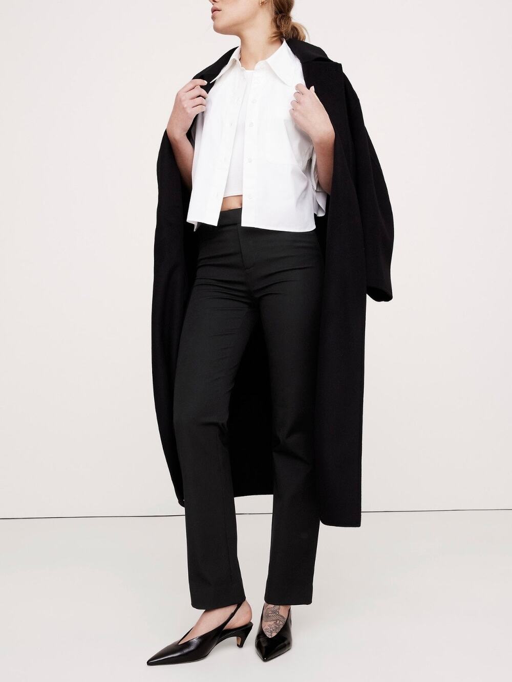 Banana Republic Mid Rise Straight Sloan Pant Black 4 754557
